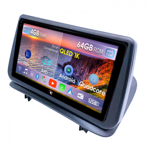 Renault Clio 3 2006-2019 - Navigatie dedicata Renault Clio3 2006-2019, 4GB RAM 64GB ROM, Octacore, Android 14, Display QLED 1K 9", Carplay&Android Auto, SIM 4G, Ventilator Activ