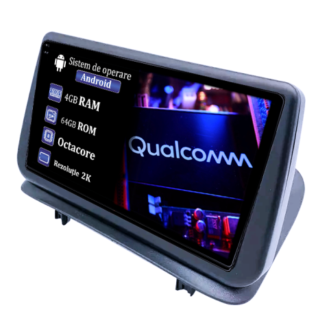 Renault Clio 3 2006-2019 - Navigatie dedicata Renault Clio3 2006-2019, 4GB RAM 64GB ROM, Procesor Qualcomm Octacore, Android 14, Rezolutie 2K, Display QLED 9", DSP, Carplay&Android Auto, SIM 4G