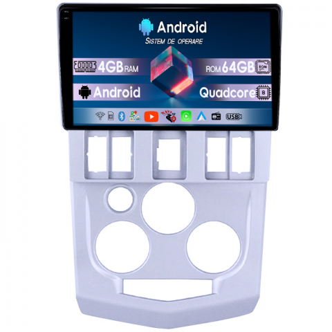 Navigatii Dedicate - Navigatie dedicata Renault&Dacia  2004-2009, 4GB RAM 64GB ROM, Quadcore, Android 14, Display QLED 1K 9", DSP, Carplay&Android Auto, Suport camere AHD