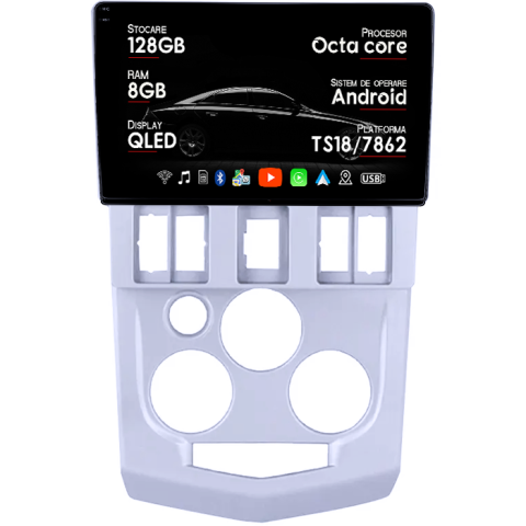 L90 2004-2009 - Navigatie dedicata Renault, Dacia L90 2004-2009, 8GB RAM 128GB ROM, Octacore, Platforma TS18, Android 13, Display QLED 9”, Suporta camera 360º, DSP, Carplay&Android Auto, SIM 4G, Ventilator Activ