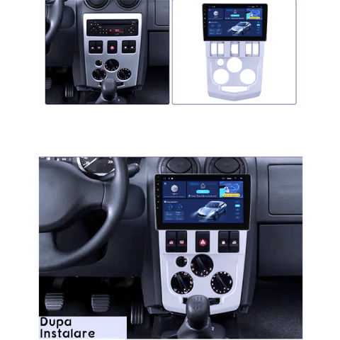 Navigatie dedicata Renault, Dacia L90 2004-2009, 8GB RAM 128GB ROM, Octacore, Platforma TS18, Android 14, Display QLED 9â, Suporta camera 360Âş, DSP, Carplay&Android Auto, SIM 4G, Ventilator Activ [4]