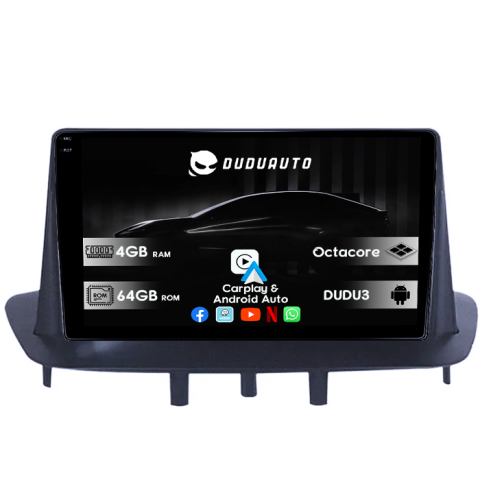 Navigatii Dedicate - Navigatie dedicata Renault Megane 3 2008-2014, DUDU3, 4GB RAM 64GB ROM, Octacore, Platforma 8581, Android, Display QLED 9", DSP, Carplay&AndroidAuto