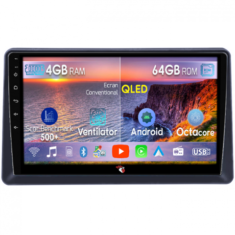 Express 2021+ - Navigatie dedicata Renault Express 2021+, 4GB RAM 64GB ROM, Octacore, Android 14, Display QLED 9", DSP, Carplay&Android Auto, SIM 4G, Ventilator Activ