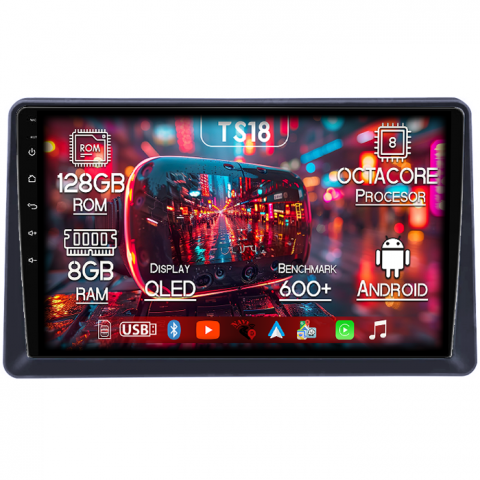 Express 2021+ - Navigatie dedicata Renault Express 2021+, 8GB RAM 128GB ROM, Octacore, Platforma TS18, Android 14, Display QLED 9”, Suporta camera 360º, DSP, Carplay&Android Auto, SIM 4G, Ventilator Activ