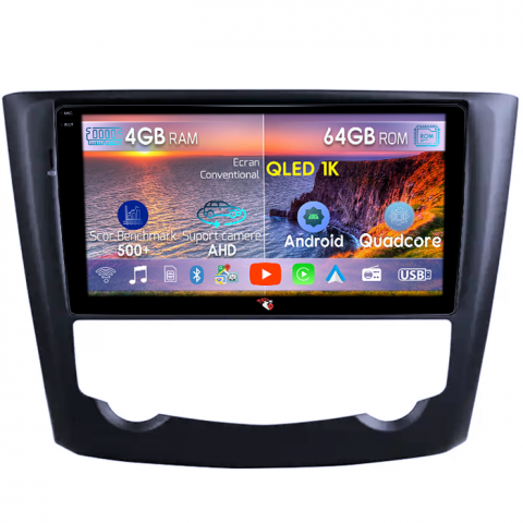 Kadjar 2015-2017 - Navigatie dedicata Renault Kadjar 2015-2017, 4GB RAM 64GB ROM, Octacore, Android 14, Display QLED 1K 9", Carplay&Android Auto, SIM 4G, Ventilator Activ
