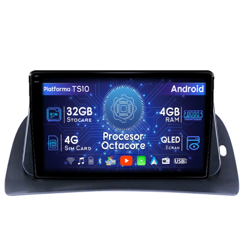 Kangoo 2015-2018 - Navigatie dedicata Renault Kangoo 2015-2018, 4GB RAM 32GB ROM, Octacore, Android 14, Display QLED 1K 9", DSP, Carplay&Android Auto, SIM 4G, Bluetooth, Ventilator Activ