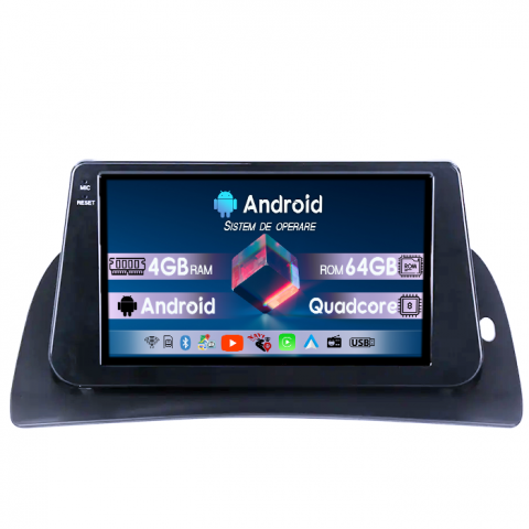 Kangoo 2015-2018 - Navigatie dedicata Renault Kangoo 2015-2018, 4GB RAM 64GB ROM, Quad Core, Display 9" QLED 1K, Carplay, Android 14, Bluetooth, Magazin Play, Suport Camere AHD