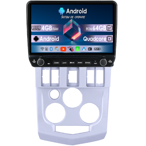 Dacia - Navigatie dedicata Renault L90 2004-2009 Tesla cu butoane rotative model 2024, 4GB RAM 64GB ROM, Procesor Quadcore, Android 14, Display QLED 10", DSP, Carplay&Android Auto