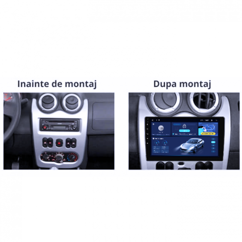 Navigatie dedicata Renault Logan 2009-2015, 4GB RAM 64GB ROM, Quad Core, Display 9" QLED 1K, Carplay, Android 14, Bluetooth, Magazin Play, Suport Camere AHD [1]