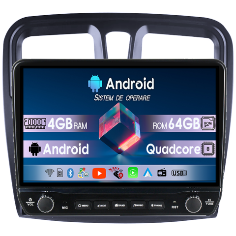 Logan 2014-2019 - Navigatie dedicata Renault Logan 2014-2019 Tesla cu butoane rotative model 2024, 4GB RAM 64GB ROM, Procesor Quadcore, Android 14, Display QLED 10", DSP, Carplay&Android 