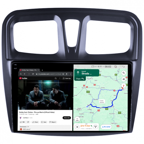 Navigatie dedicata Renault Logan 2014-2019, 4GB RAM 64GB ROM, Quad Core, Display 9" QLED 1K, Carplay, Android 14, Bluetooth, Magazin Play, Suport Camere AHD [3]