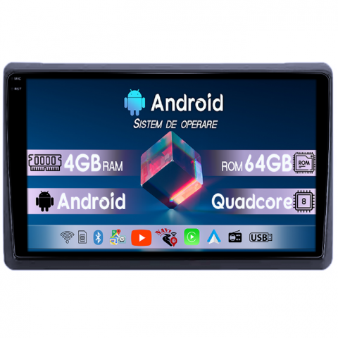 Renault Master 2021 - Navigatie dedicata Renault Master 2021, 4GB RAM 64GB ROM, Quadcore, Android 14, Display QLED 1K, 10", DSP, Carplay&Android Auto, Suport camere AHD