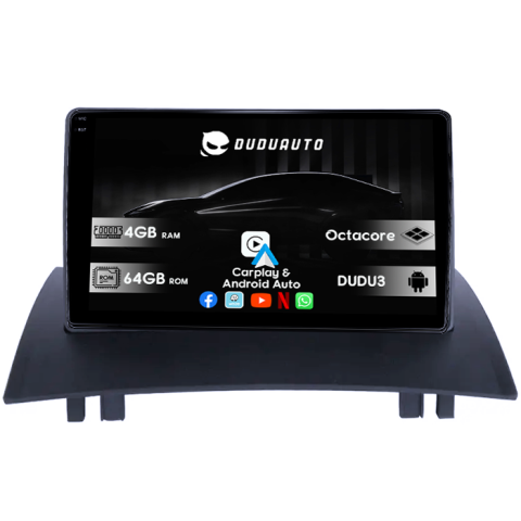 Navigatii Dedicate - Navigatie dedicata Renault Megane 2 2002-2009, DUDU3, 4GB RAM 64GB ROM, Octacore, Platforma 8581, Android, Display QLED 9", DSP, Carplay&AndroidAuto