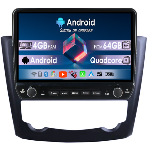 Kangoo 2015-2018 - Navigatie dedicata Renault Kadjar 2015-2017 Tesla cu butoane rotative model 2024, 4GB RAM 64GB ROM, Procesor Quadcore, Android 14, Display QLED 10", DSP, Carplay&Android