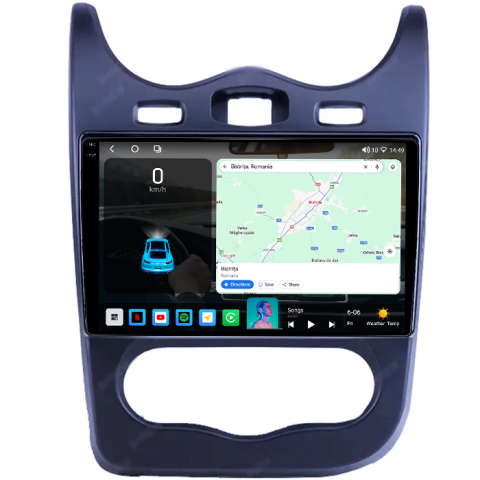 Navigatie dedicata Renault Sandero 2013-2014, 4GB RAM 32GB ROM, Octacore, Android 14, Display QLED 1K 10", DSP, Carplay&Android Auto, SIM 4G, Bluetooth, Ventilator Activ [1]