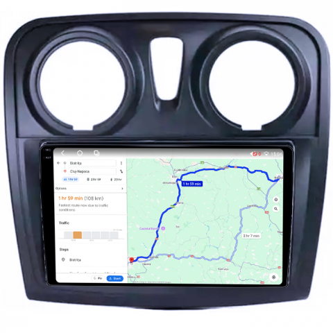 Navigatie dedicata Renault Sandero 2017+, 4GB RAM 64GB ROM, Octacore, Android 14, Display QLED 1K 9", Carplay&Android Auto, SIM 4G, Ventilator Activ [3]