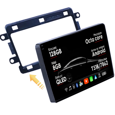 Navigatii Dedicate - Navigatie dedicata Renault Sandero Dacia Duster Captur Lada Xray, 8GB RAM 128GB ROM, Octacore, Platforma TS18, Android 14, Display QLED 9", Suporta camera 360", DSP, Carplay&Android Auto, SIM 4G, V