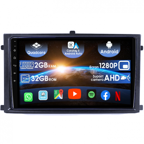 SsangYong - (Resigilata) Navigatie dedicata Rexton 2020+&XLV 2015+, 2GB RAM 32GB ROM, Quad Core, Display 9" IPS Full HD, Carplay&Android Auto, Android 14, Suport camere AHD