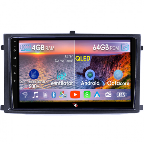 SsangYong - Navigatie dedicata Rexton 2020+&XLV 2015+, 4GB RAM 64GB ROM, Octacore, Android 14, Display QLED 9", DSP, Carplay&Android Auto, SIM 4G, Ventilator Activ