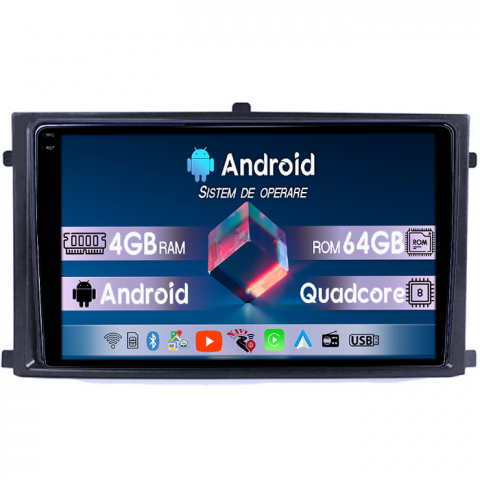 SsangYong - Navigatie dedicata Rexton 2020+&XLV 2015+, 4GB RAM 64GB ROM, Quadcore, Android 14, Display QLED 1K, 9", DSP, Carplay&Android Auto, Suport camere AHD