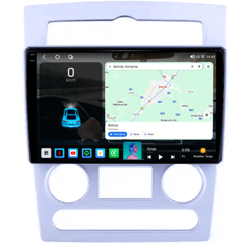 Navigatie dedicata Rohens Coupe 2004-2006, 4GB RAM 64GB ROM, Procesor Qualcomm Octacore, Android 14, Rezolutie 2K, Display QLED 9", DSP, Carplay&Android Auto, SIM 4G [1]