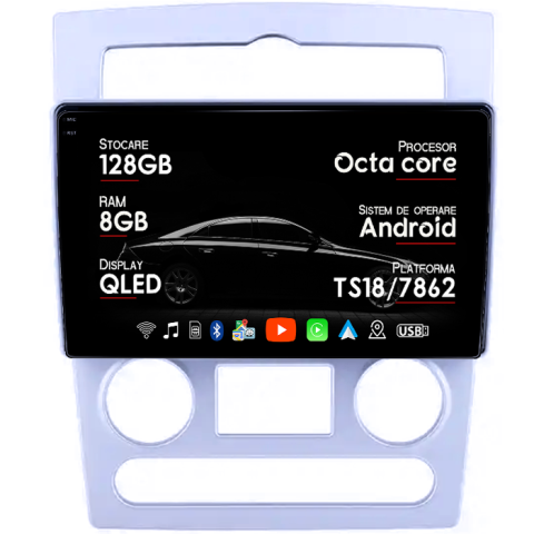 Navigatii Dedicate - Navigatie dedicata Rohens Coupe 2004-2006, 8GB RAM 128GB ROM, Octacore, Platforma TS18, Android 14, Display QLED 9", Suporta camera 360", DSP, Carplay&Android Auto, SIM 4G, Ventilator Activ