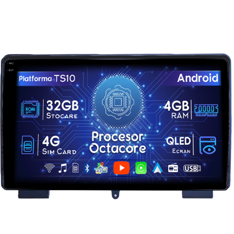 Hyundai - Navigatie dedicata Rohens Coupe 2009-2011, 4GB RAM 32GB ROM, Octacore, Android 14, Display QLED 1K 9", DSP, Carplay&Android Auto, SIM 4G, Bluetooth, Ventilator Activ