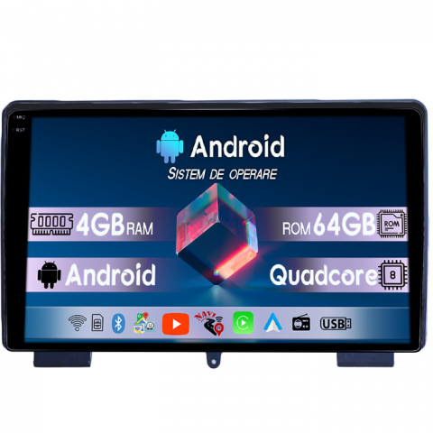 Hyundai - Navigatie dedicata Rohens Coupe 2009-2011, 4GB RAM 64GB ROM, Quad Core, Display 9" QLED 1K, Carplay, Android 14, Bluetooth, Magazin Play, Suport Camere AHD