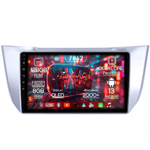 Lexus - Navigatie dedicata RX300 RX330 RX350 RX400H 2003-2009, 8GB RAM 128GB ROM, Octacore, Platforma 7862,Android 13, Display QLED 10”, Suporta camera 360º, DSP, Carplay&Android Auto, SIM 4G, Ventilator Acti