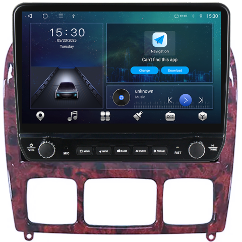 Navigatie dedicata Mercedes S-Class 1998-2005 Tesla cu butoane rotative model 2024, 4GB RAM 64GB ROM, Procesor Quadcore, Android 14, Display QLED 10", DSP, Carplay&Android Auto [6]