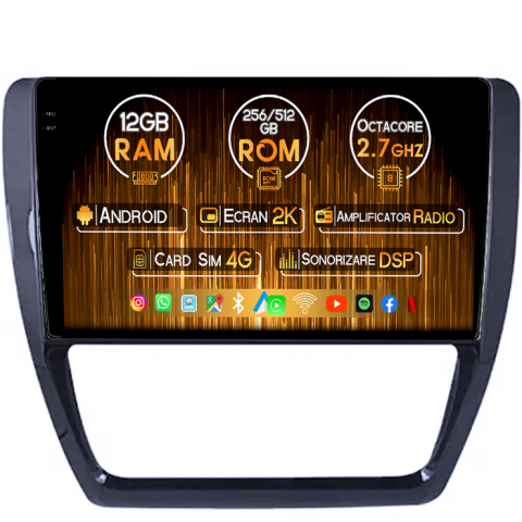 Sagitar 2012-2016 - Navigatie dedicata Sagitar 2012-2016, 12GB RAM 256/512GB ROM, Android 14, Rezolutie 2K, Display QLED 9", DSP, Carplay&Android Auto, SIM 4G, Ventilator Activ, Suport Camere 360