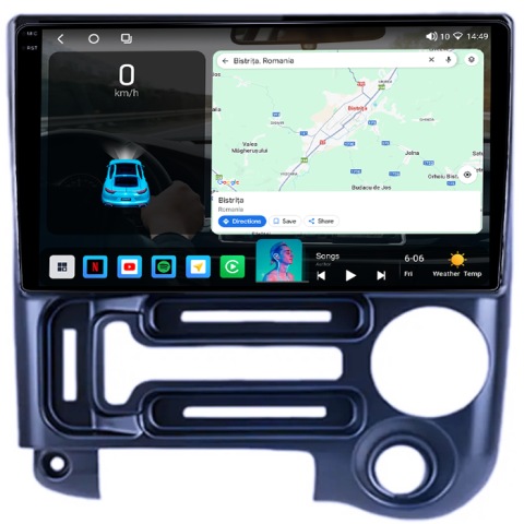 Navigatie dedicata Santro 2006-2015, 4GB RAM 64GB ROM, Procesor Qualcomm Octacore, Android 14, Rezolutie 2K, Display QLED 9", DSP, Carplay&Android Auto, SIM 4G [3]