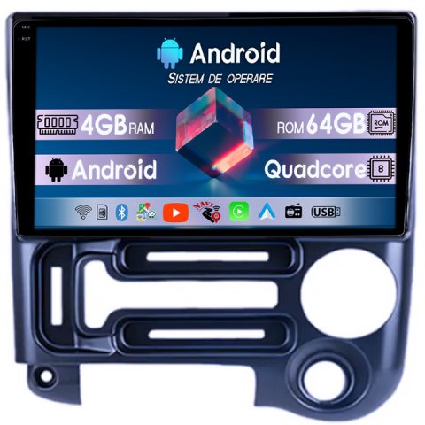 Hyundai Santro 2006-2015 - Navigatie dedicata Santro 2006-2015, 4GB RAM 64GB ROM, Quadcore, Android 14, Display QLED 1K, 9", DSP, Carplay&Android Auto, Suport camere AHD