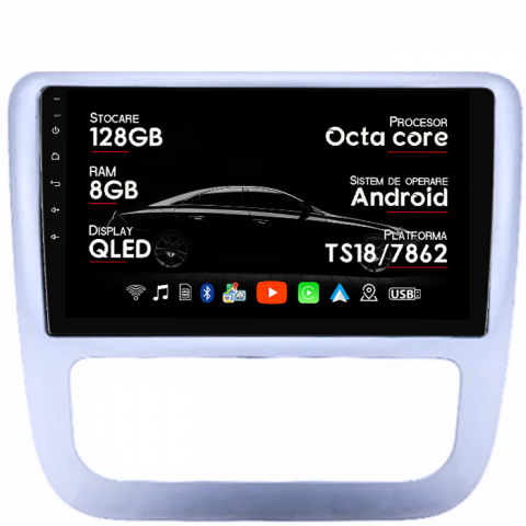 Volkswagen - Navigatie dedicata Scirocco 2009-2014, 8GB RAM 128GB ROM, Octacore, Platforma TS18, Android 14, Display QLED 9”, Suporta camera 360º, DSP, Carplay&Android Auto, SIM 4G, Ventilator Activ