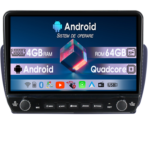 Navigatii Dedicate - Navigatie dedicata Seat Ibiza 2009-2013 Tesla cu butoane rotative model 2024, 4GB RAM 64GB ROM, Procesor Quadcore, Android 14, Display QLED 10", DSP, Carplay&Android Auto