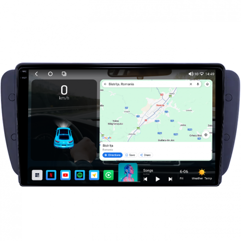 Navigatie dedicata Seat Ibiza 2009-2012, 4GB RAM 64GB ROM, Octacore, Android 14, Display QLED 1K 9", Carplay&Android Auto, SIM 4G, Ventilator Activ [1]