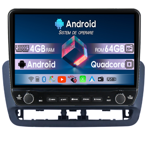 Navigatii Dedicate - Navigatie dedicata Seat Ibiza 4 2014-2017 Tesla cu butoane rotative model 2024, 4GB RAM 64GB ROM, Procesor Quadcore, Android 14, Display QLED 10", DSP, Carplay&Android Auto