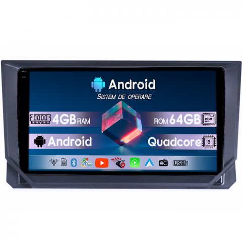 Seat - Navigatie dedicata Seat Ibiza 2017-2020, 4GB RAM 64GB ROM, Quad Core, Display 9" QLED 1K, Carplay, Android 14, Bluetooth, Magazin Play, Suport Camere AHD