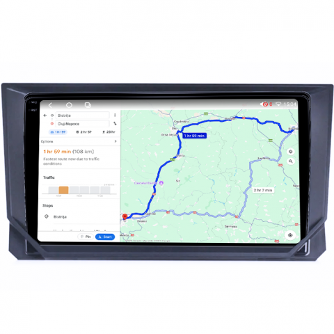Navigatie dedicata Seat Ibiza 2017-2022, 4GB RAM 64GB ROM, Octacore, Android 14, Display QLED 1K 9", Carplay&Android Auto, SIM 4G, Ventilator Activ [3]
