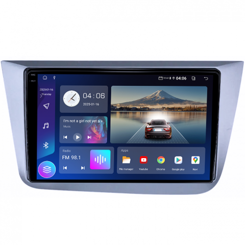 Navigatie dedicata Seat Leon 2005-2012, 4GB RAM 64GB ROM, Quad Core, Display 9" QLED 1K, Carplay, Android 14, Bluetooth, Magazin Play, Suport Camere AHD [1]