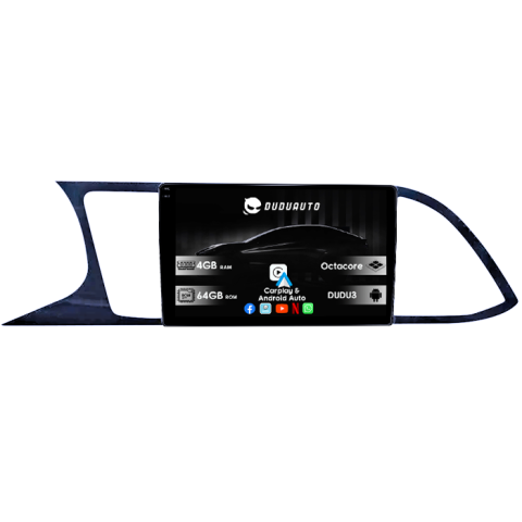 Navigatii Dedicate - Navigatie dedicata Seat Leon 2012-2018, DUDU3, 4GB RAM 64GB ROM, Octacore, Platforma 8581, Android, Display QLED 9", DSP, Carplay&AndroidAuto