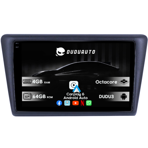 Rapid 2013-2017 - Navigatie dedicata Skoda Rapid 2013-2017, DUDU3, 4GB RAM 64GB ROM, Octacore, Platforma 8581, Android, Display QLED 9", DSP, Carplay&AndroidAuto