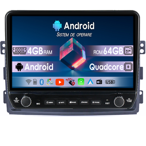 Navigatii Dedicate - Navigatie dedicata Smart Fortwo 2006-2011 Tesla cu butoane rotative model 2024, 4GB RAM 64GB ROM, Procesor Quadcore, Android 14, Display QLED 10", DSP, Carplay&Android Auto