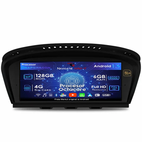 Seria 3 E90 - Navigatie dedicata Seria 3, Seria 5, E90, E91, E92, E60, E61, E61, E63, E64, CCC , 6GB RAM 128GB ROM, Octacore 2.0ghz, Display IPS 1280*720 8.8 inch, Android 13
