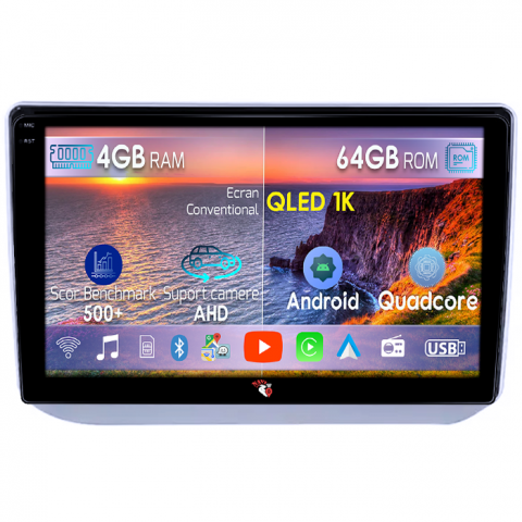 Fabia 2007-2014 - Navigatie dedicata Skoda Fabia 2007-2014, 4GB RAM 64GB ROM, Octacore, Android 14, Display QLED 1K 10", Carplay&Android Auto, SIM 4G, Ventilator Activ