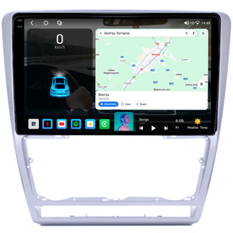 Navigatie dedicata Skoda Octavia 2 2004-2013, 4GB RAM 32GB ROM, Octacore, Android 14, Display QLED 1K 10", DSP, Carplay&Android Auto, SIM 4G, Bluetooth, Ventilator Activ [2]