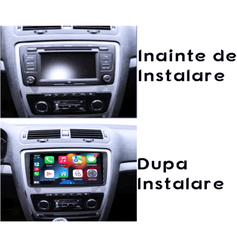 Navigatie dedicata Skoda Octavia 2008-2013, 4GB RAM 64GB ROM, Procesor Qualcomm Octacore, Android 14, Rezolutie 2K, Display QLED 9", DSP, Carplay&Android Auto, SIM 4G [5]