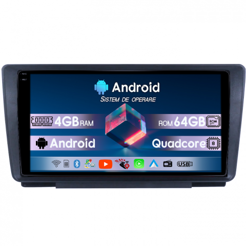 Octavia 2008-2013 - Navigatie dedicata Skoda Octavia 2008-2013, 4GB RAM 64GB ROM, Quad Core, Display 9" QLED 1K, Carplay, Android 14, Bluetooth, Magazin Play, Suport Camere AHD