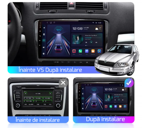 Navigatie dedicata Skoda Octavia 2008-2013, 8GB RAM 128GB ROM, Octacore, Platforma 7862,Android 13, Display QLED 9”, Suporta camera 360º, DSP, Carplay&Android Auto, SIM 4G, Ventilator Activ [3]