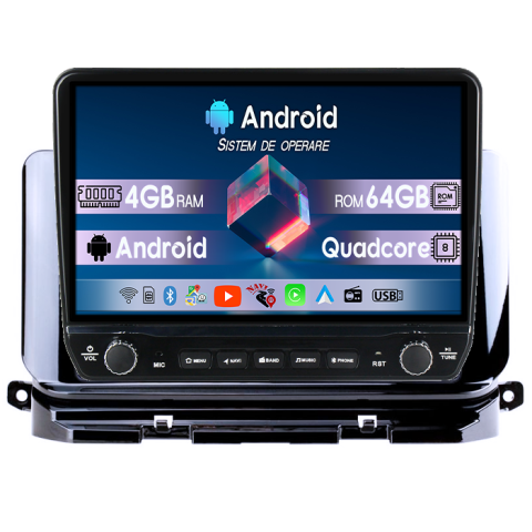 Octavia 4 2020-2024 - Navigatie dedicata Skoda Octavia 4 2020-2024 Tesla cu butoane rotative model 2024, 4GB RAM 64GB ROM, Procesor Quadcore, Android 14, Display QLED 10", DSP, Carplay&Androi